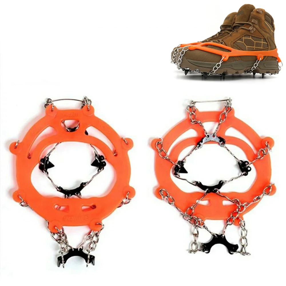 

Outdoor Climbing Antiskid Crampons Winter Walk 18 Teeth Ice Fishing Snowshoes Manganese Steel Slip Shoe Covers Tools