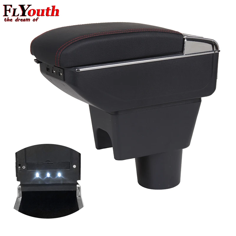 Car Armrest Box For Renault Duster 2010-2018 USB Charging LED Light Arm Rest Rotatable Centre Console Storage Styling | Автомобили и