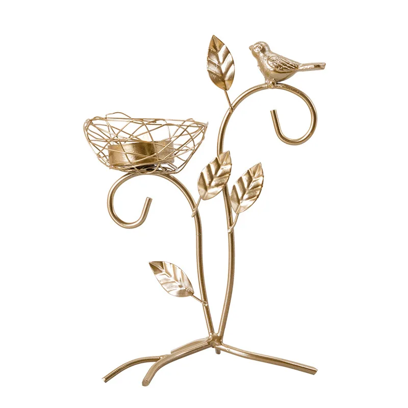 

European Style Home Decoration Lantern Iron Creative Gold Romantic Decorations Candles Wedding Props Stage Decoration Gift B