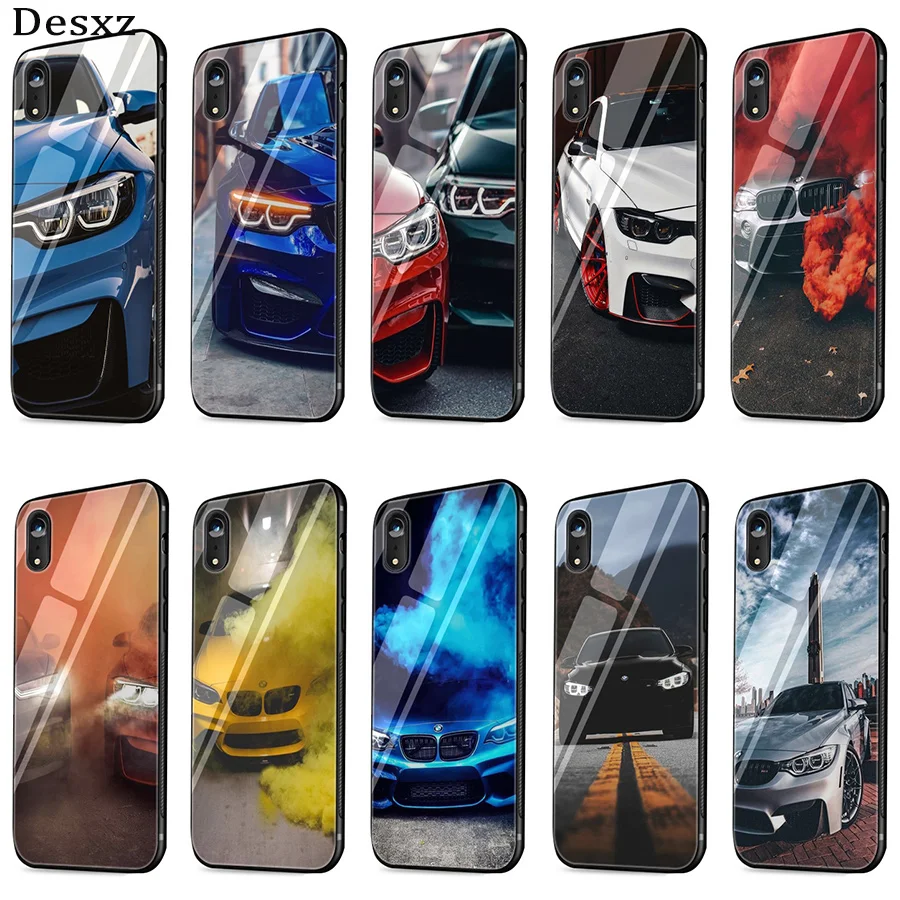 

Mobile Phone Tempered Glass Case for iPhone 11 Pro Max 5 5s SE iPhone 6 6S 7 8 Plus X XS Max XR BMW Cover