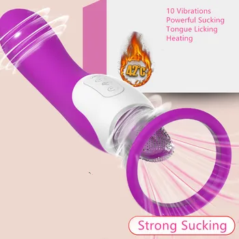 10 Speed Vagina Sucking Vibrator Sex Toys for Woman Tongue Licking Heat Oral Suction G Spot Clitoris Stimulation Nipple Massager 2