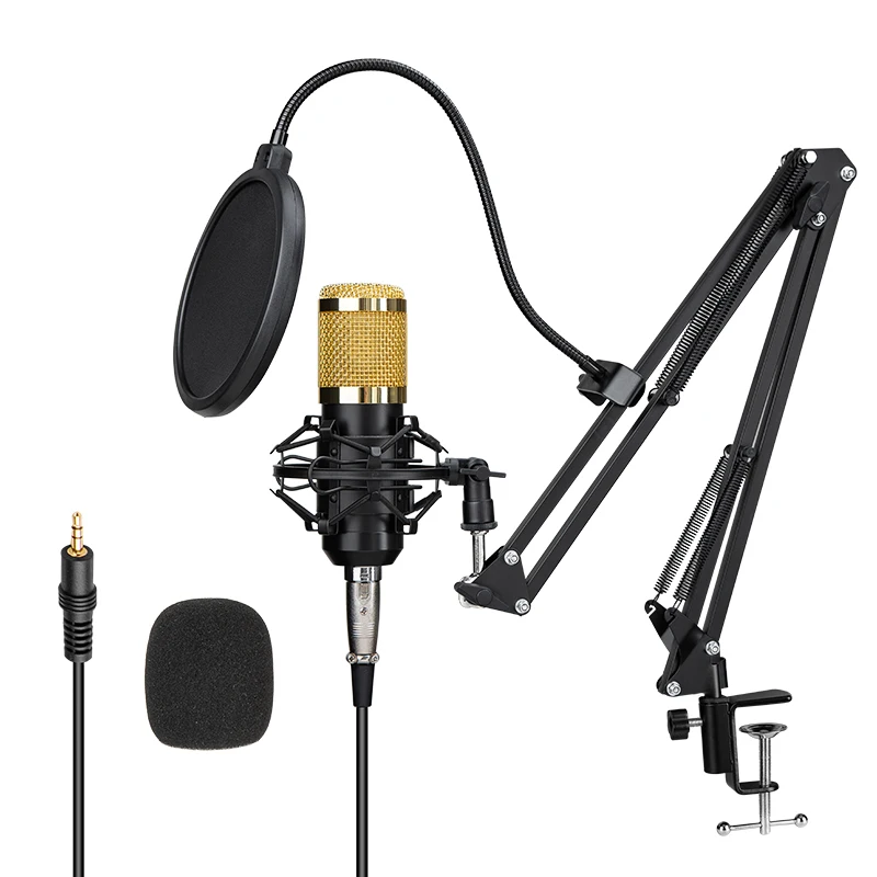 US $124.36 Bm 800 Professional Computer Condenser Microphone Kit For Live Broadcast Studio Recording Karaoke BM800 MicV9 Sound Card Set