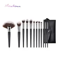 Miraitowa איפור מברשות אבקת קרן צלליות איפור מברשות סט קוסמטי מברשות רך סינטטי שיער פנים 5-12pcs(China)