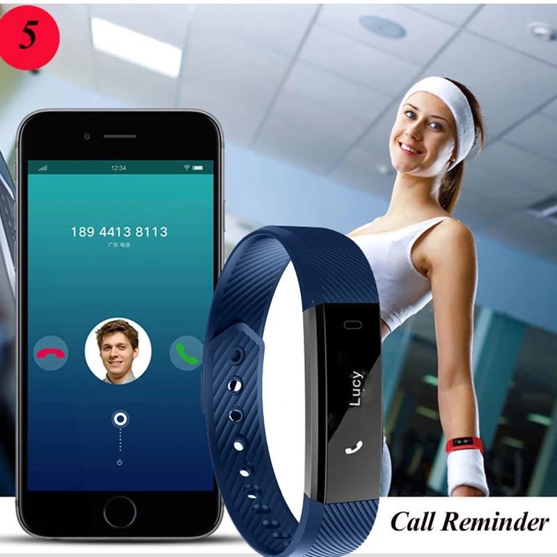TONGYDA Pedometer Smart Wristband Smart Bluetooth Sports Bracelet Heart Rate Monitor Fitness Tracker Fitness Smart Band