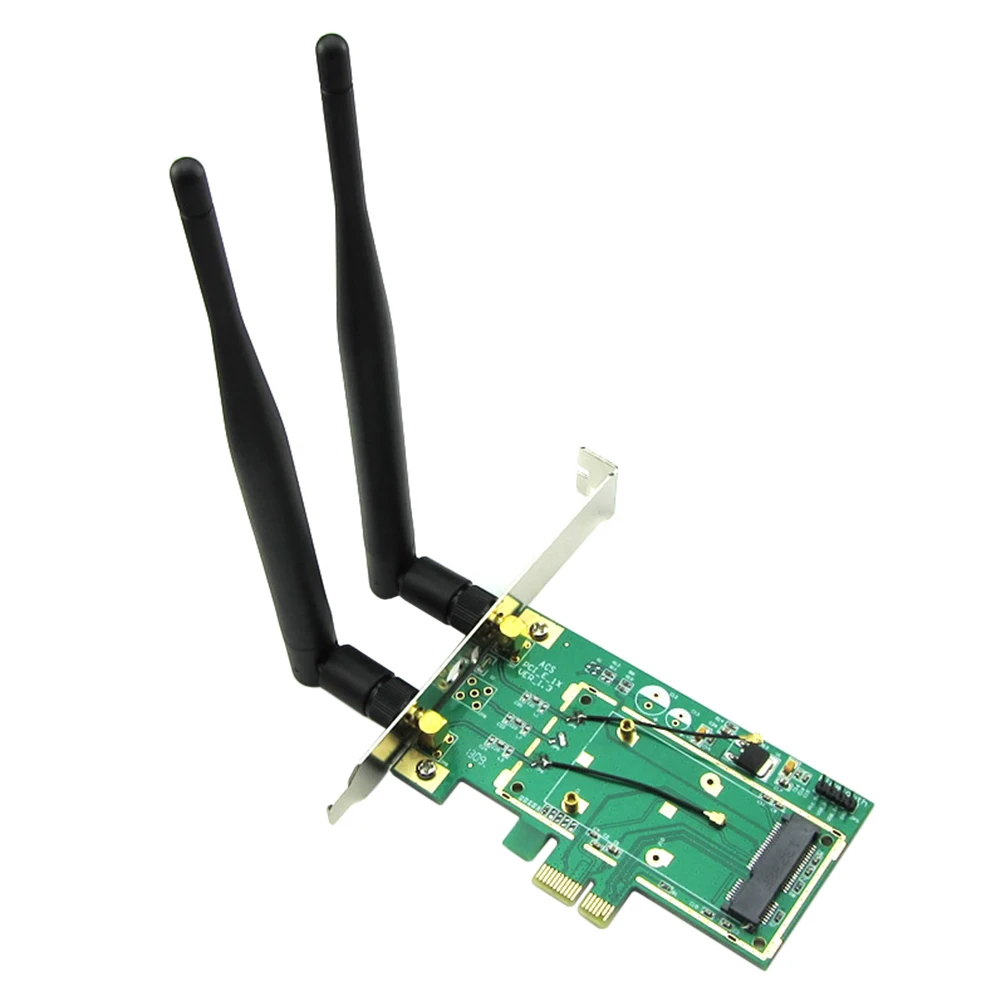 wifi adapter Wireless WiFi Network Card Mini PCI Express PCI-E to PCI-E 1X Desktop Adapter Bluetooth-compatible Converter with 2 Antenna wifi card for desktop