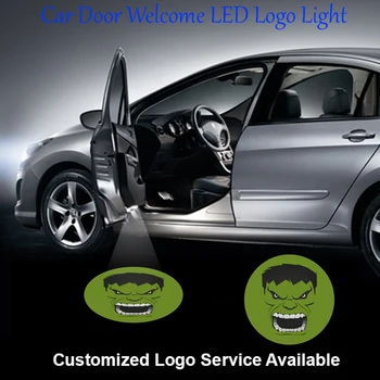 

2pcs Green Hulk Logo Car Door Laser Projector Wired Drilling Ghost Shadow LED Lights