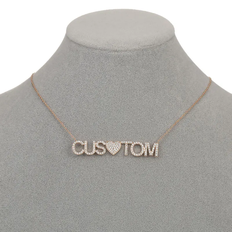 Yoiumit кристалл кулон на заказ имя ожерелье подвеска Персонализированная циркониевая буква ожерелье для женщин ювелирные изделия подарок дропшиппинг