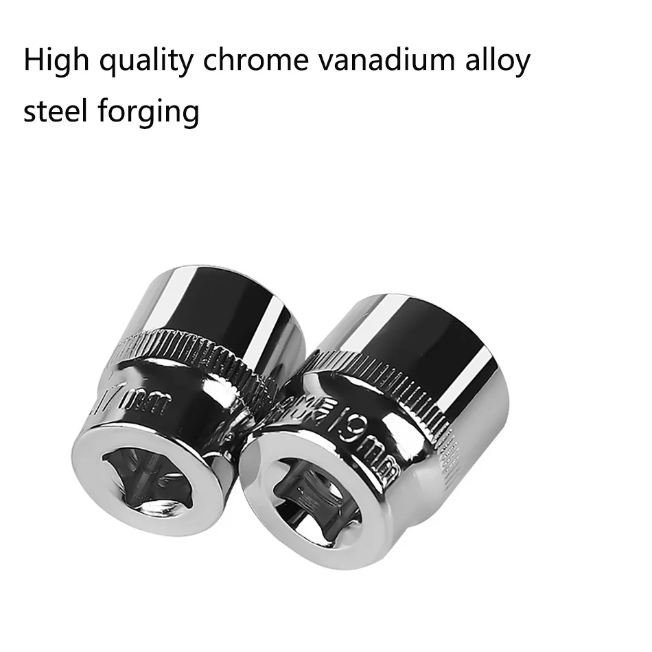 3/8 inch 7-22mm sleeve six angle sleeve Convert hair Hex Deep Socket Wrench Head Sleeve for Ratchet Wrench Auto Repair Hand Tool wrench socket set socket wrench head sleeve socket adapter converter ratchet wrench adapter