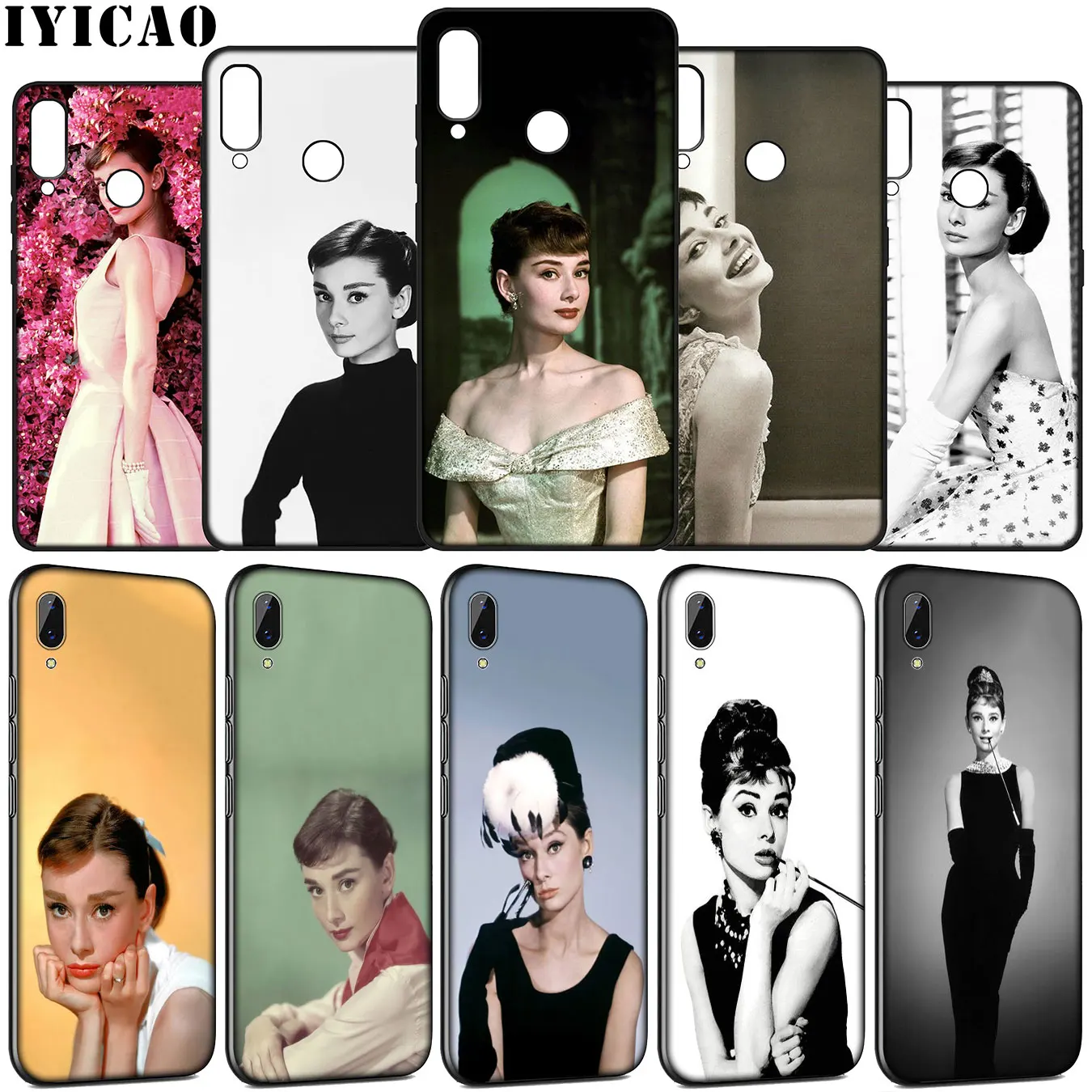 IYICAO Audrey Hepburn Soft Silicone Case for Huawei Y9 Y7 Y6 Prime 2019 Honor view 20 8C 8X 8 9 9X 10 Lite 7C 7X 7A Pro Cover | Мобильные