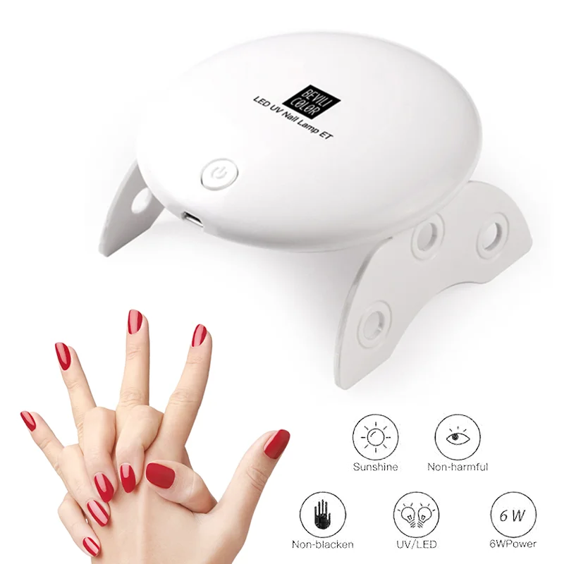 Portable Mini 6W Phototherapy Machine LED Light Nail Dryer Dryer USB Charging Nail Quick-drying Gel Manicure Tool