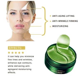 

High Quality Nature Seaweed Dispel Eyes Fatigue Eye Masks Green Tea Cell Repair Eye Cream Anti-Wrinkles Eye Mask 2020 Hot Sale