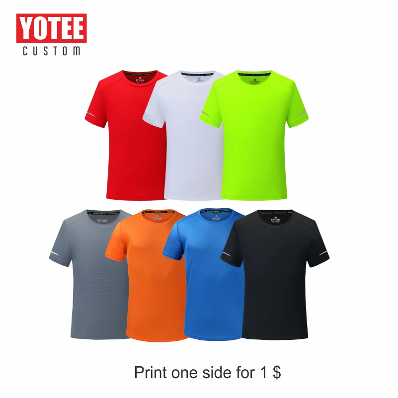 

YOUTEE 2019 summer men's sports quick-drying men's LOGO custom round neck T-shirt