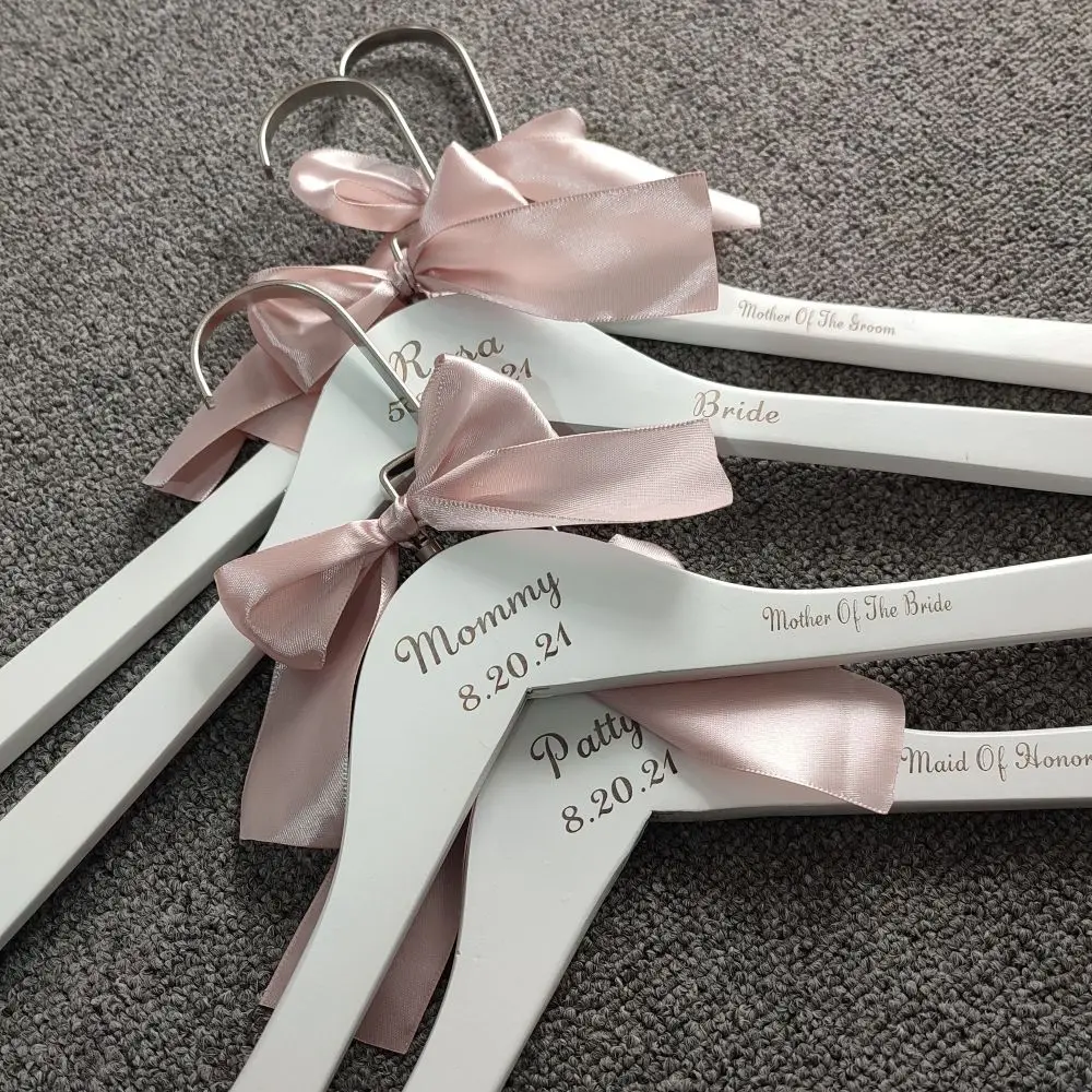 

White Hanger Personalized Name Hanger Bridesmaid Bride Flower Girl Name Bridal Shower Gift Wedding Dress Hanger