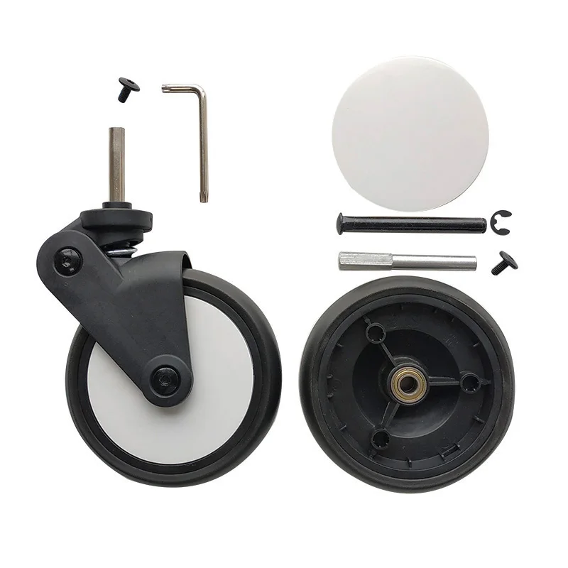Stroller 13.5 CM Wheels PU Tyre Cover Wheel Axle Compatible Yoya And Similar Trolley Accessories Screw Clip Wheel Bracket baby stroller bearings