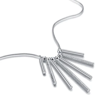 

Hot selling fashion tube pendant women solid 925 sterling silver tassel necklace beautiful wedding dress necklace charm jewelry