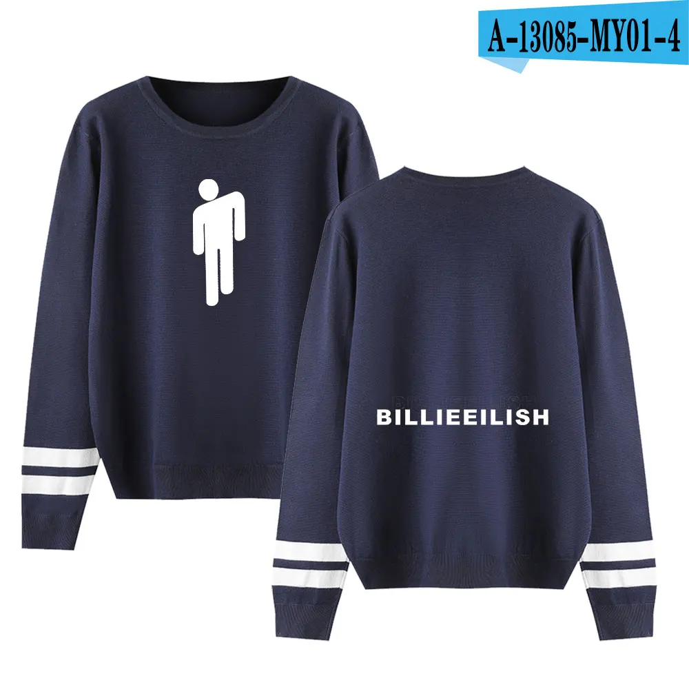 Harajuku Kpop, вязаные свитера с круглым вырезом Billie Eilish, подходят для весны и осени, мужские и женские свитера, мужская и женская повседневная одежда - Цвет: As picture