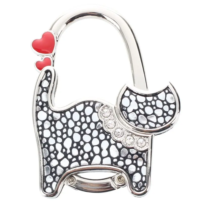 Bag Holder Foldable Handbag Hook cat Shaped (Silver and black)Hooks & Rails AliExpress