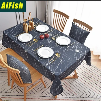 

Nordic Style Geometric Pattern Restaurant Table Cloth Waterproof Cafe Table Cover Rectangular Cabin Cover Cloth ZB011-4