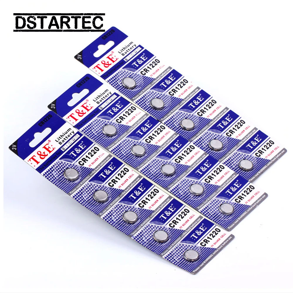 5PCS CR1220 3V Lithium Button Battery BR1220 LM1220 DL1220 CR 1220 L04 Coin Cell Batteries For Watch Remote Toys; 30mAh Battery