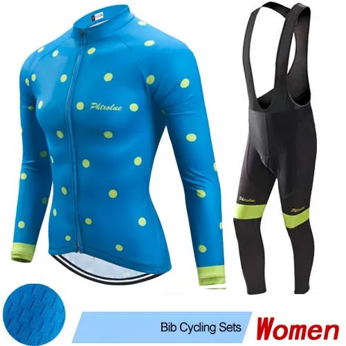 Bib Cycling Set Phtxolue Женская одежда для велоспорта, комплект для велоспорта на весну-осень, одежда для велоспорта, дышащая одежда для велоспорта, комплекты из Джерси с длинным рукавом - Цвет: Bib Cycling Set