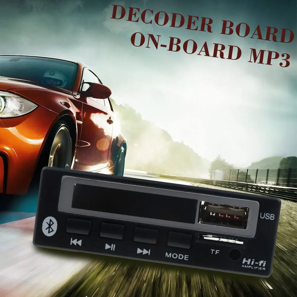 MP3 WMA WAV декодер доска 5 в 12 В беспроводной аудио модуль цветной экран USB TF FM радио для автомобиля аксессуары