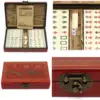 Mah-Jong Chinese Numbered Mahjong Set 144 Tiles Mah-Jong Set Portable Chinese Toy Party Gambling Game Board With Box 4