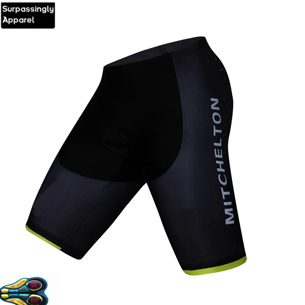 MITCHLETON Black 6XL PRO TEAM 20D GEL PAD BLACK CYCLING BIB SHORTS Men Cycling Ropa Ciclismo Men Cycling Bottom MTB Shorts