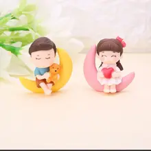 2 шт Луна пара ПВХ романтические фигурки ремесло декоративные украшения для бонсай украшение стола дома 72XF