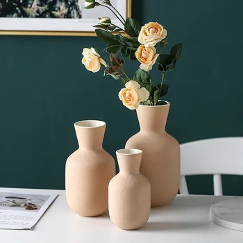 

1pc Minimalist Vase Embossment Ceramic Flower Vase Hydroponic Stoneware Decor Vase Home Decoration Ornament 5.8/ 6.9/ 7.9 inch
