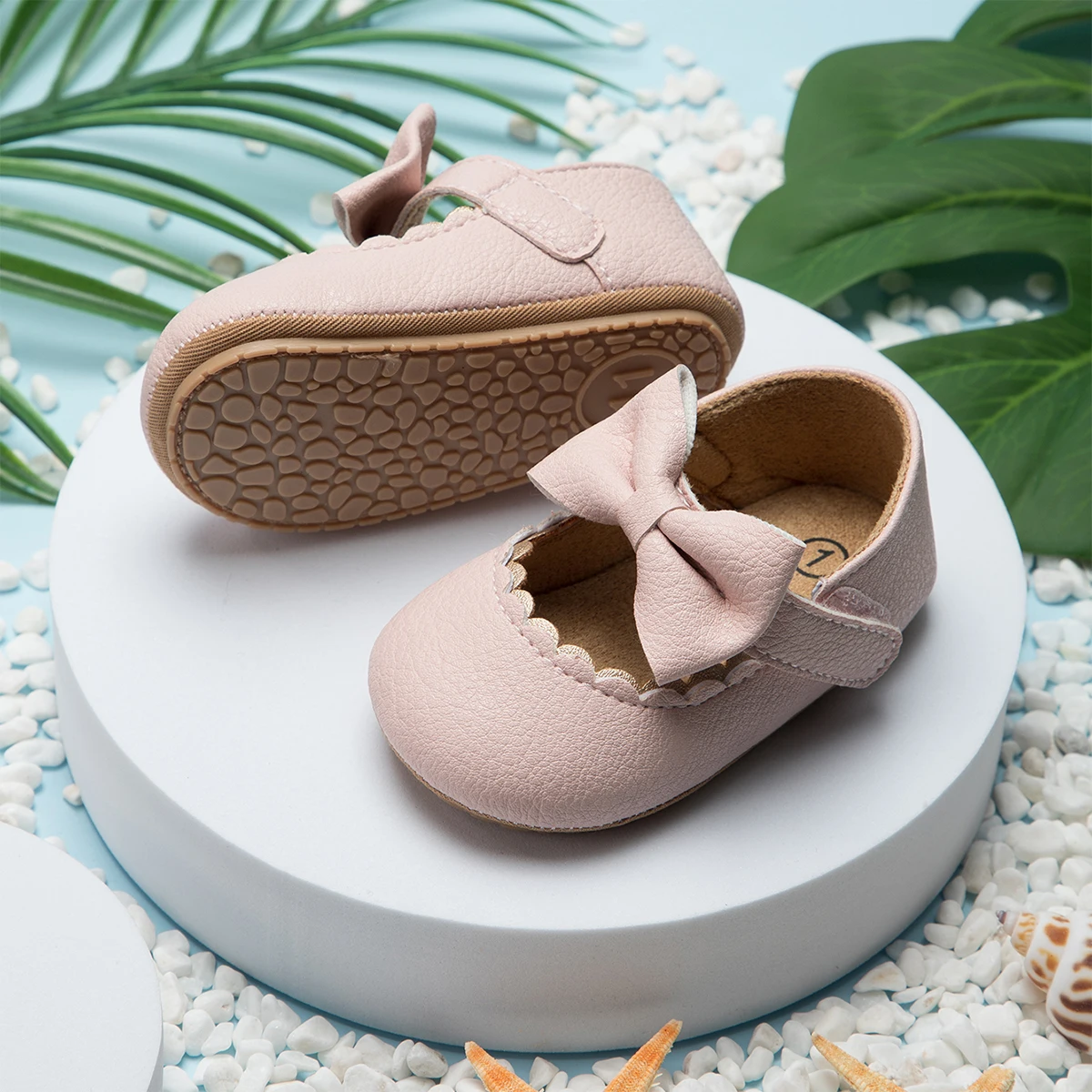 KIDSUN Baby Casual Shoes Infant Toddler Bowknot Non-slip Rubber Soft-Sole Flat PU First Walker Newborn Baby Girl Accessories