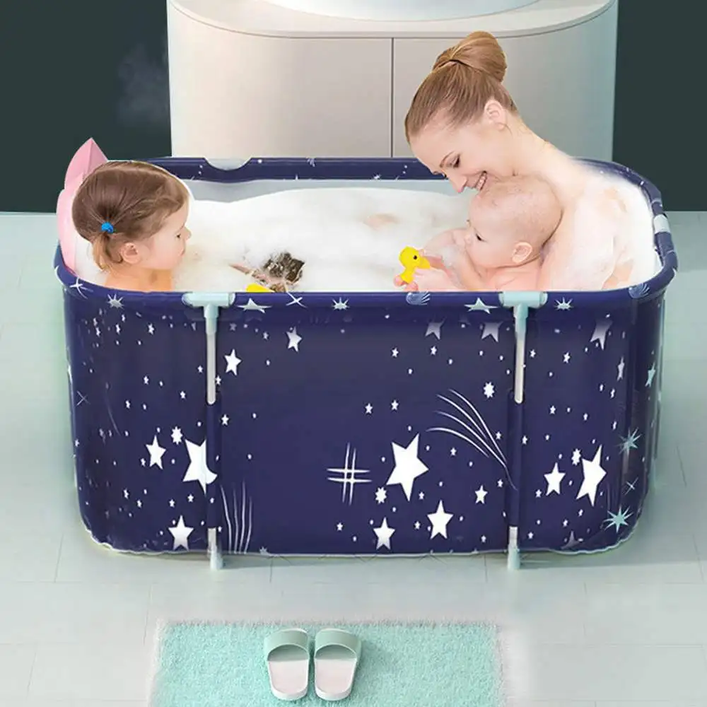 118cm Portable Folding Bathtub For Adult Children Swimming Pool Pvc Bathtub Bath  Bucket Insulation Bathroom Spa Bath Bucket