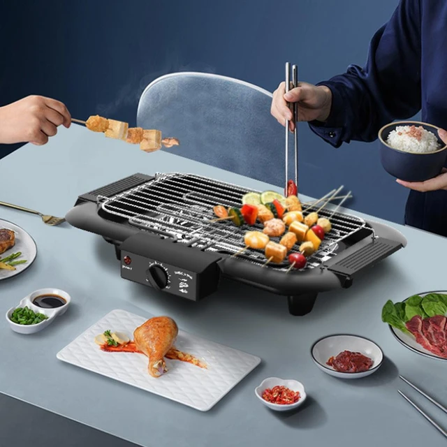 New Electric Grill Indoor Smokeless Household Portable Food Barbecue Grill  Skewers Portable Stove