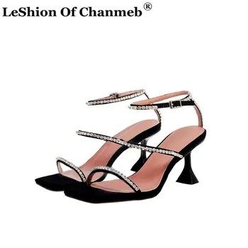 

Sexy Clear Heels Silver Crystal Sandals Women Brand Shoes Woman Diamond Ankle Strap Designer Shoes Lady Sandals Sandalias Mujer