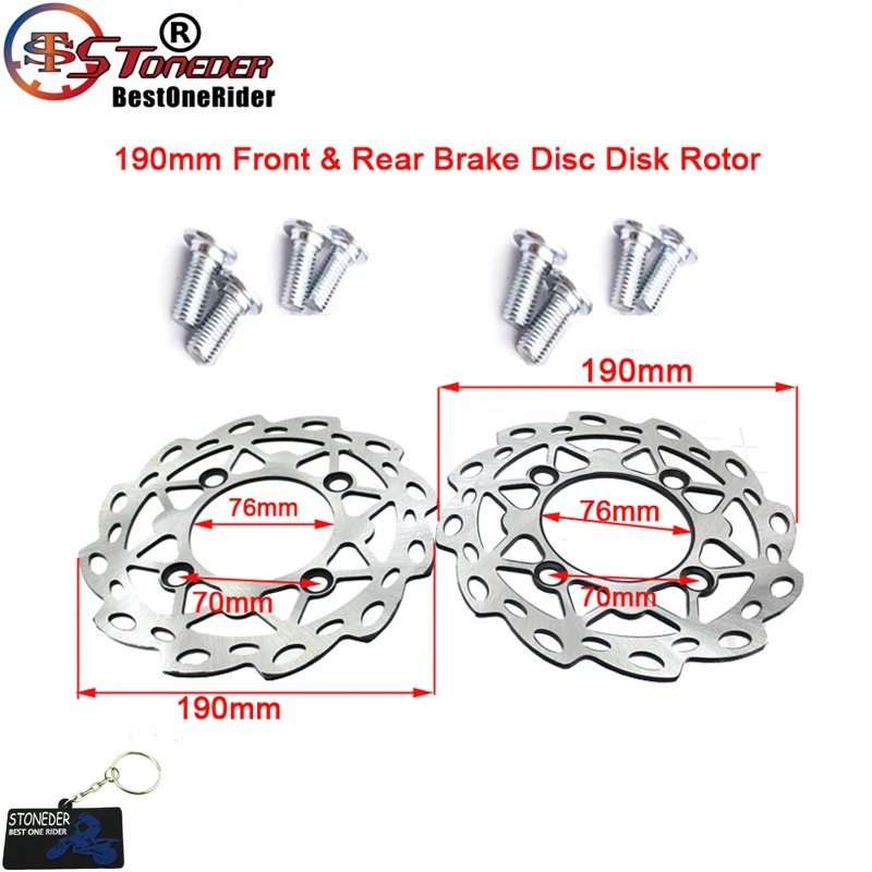 STONEDER 190mm Front & Rear Brake Disc Disk Rotor For CRF50 SSR YCF Lifan YX Taotao Chinese 50-160cc SDG Wheel Pit Dirt Bike