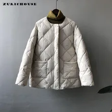 ZURICHOUSE Casual Loose Thick Cotton Padded Coat Women Korean Fashion Round Neck Baseball Uniform Parka Women's Winter Jacket