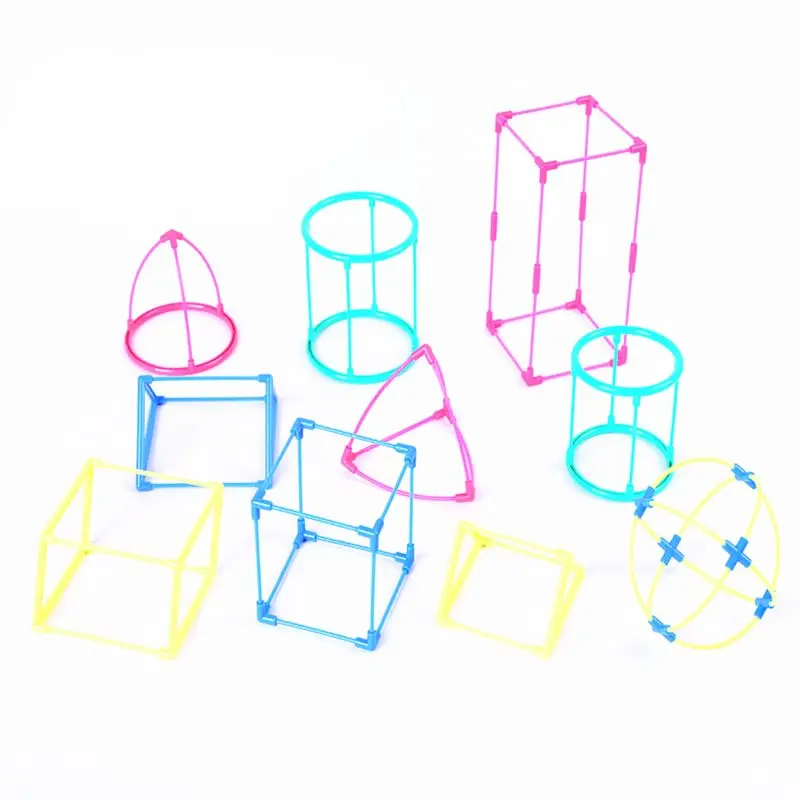 DIY Math Shape Building Construction Kit Teaching Aids Kids Math Toy E65D