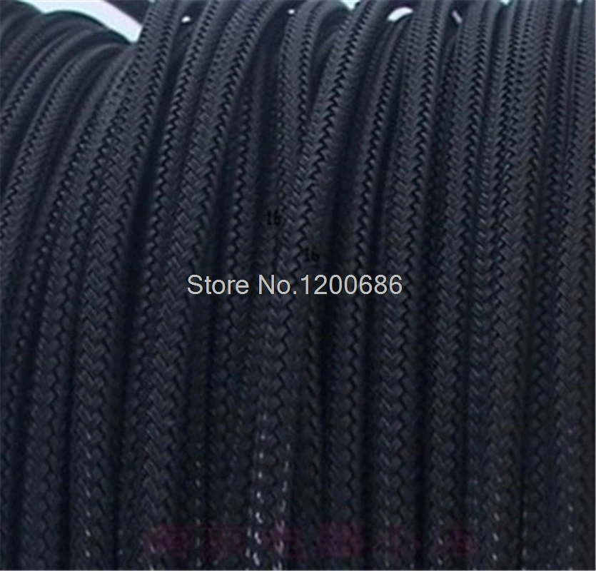 5M 3Mm 16Awg 18Awg Manicotto Di Protezione Del Cavo Guaina Di Schermatura Cablaggio Automatico Del Filo Guaina Per Cavi Intrecciata In Nylon Nero