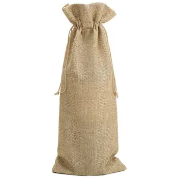 

Linen Wine Bags with Drawstring, 13.8 inch x 5.9 inch (Pack of 10)