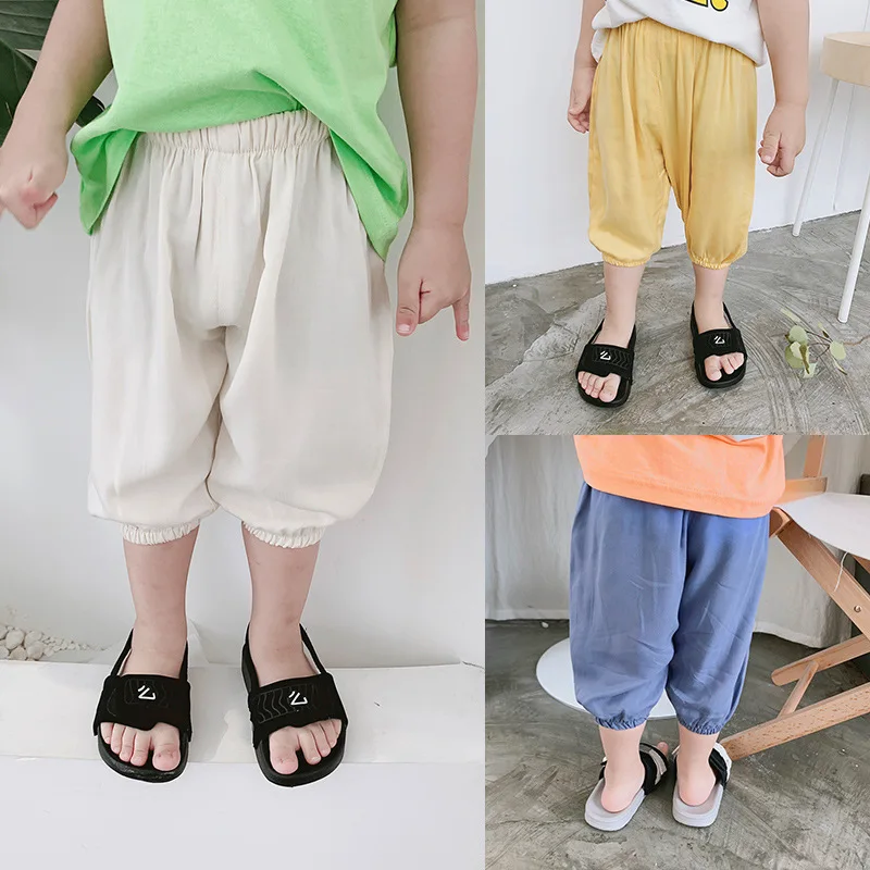 Детские противомоскитные штаны летняя ультратонкая Спортивная Повседневная летняя одежда для мальчиков штаны-фонарики модные брюки