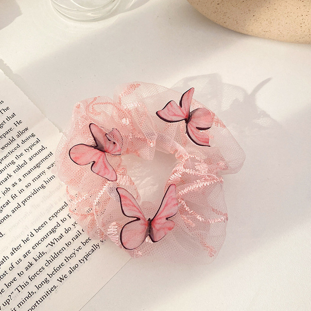 Silk Rainbow Scrunchies For Women Girls Gum Hair Tie 1PCS Hair Rope Rubber Bands Ponytail Hold Hair Accessories