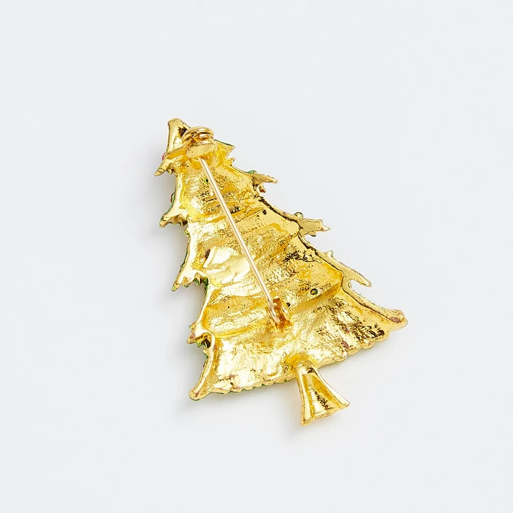 Rinhoo горный хрусталь кристалл рождественские броши в виде дерева для женщин трендовые изысканные булавки подарок свитер платье аксессуары рождественские украшения