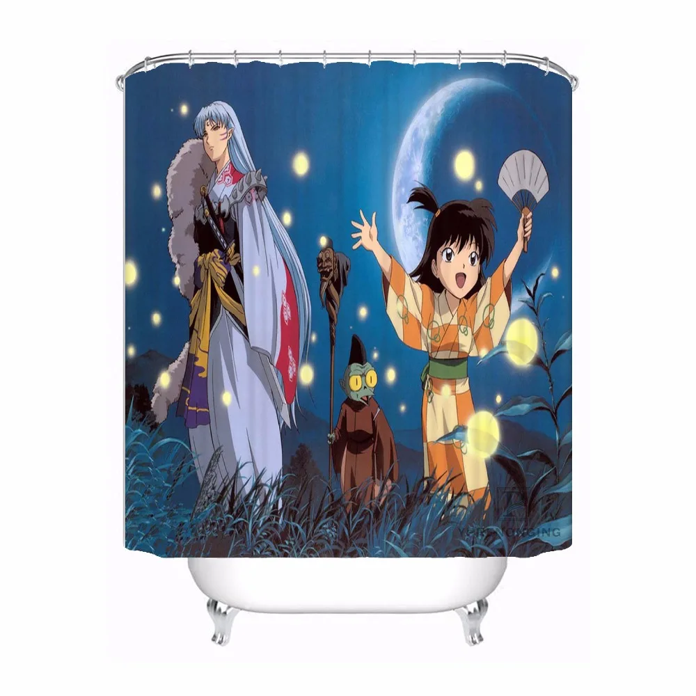 Пользовательские Ретро аниме Inuyasha душ Ванная комната Шторы Mildewproof Водонепроницаемый полиэстер различные размеры#0421-21-55