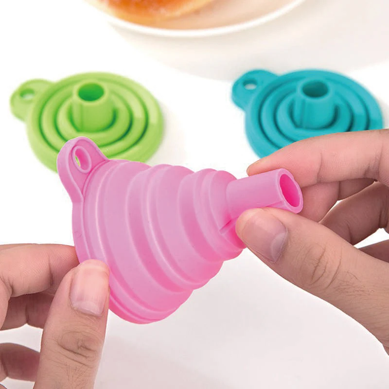 1pcs Foldable Funnel Silicone Portable Funnels Household Liquid Oil Dispensing Tools Kitchen Mini Funnel Cooking Tools Acces