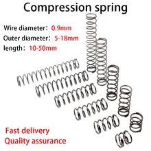 

Spiral Spring， Compression Spring, High Quality Spring Steel, Wire Diameter 0.9mm, Outside Diameter 5-18mm, Length 10mm-50mm