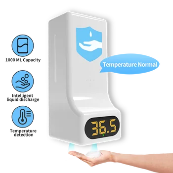 

2 In 1 Infrared Thermometer H9 Automatic Soap Dispenser Palm Temperature Measurement And Disinfection Integrated Machine 1000ml