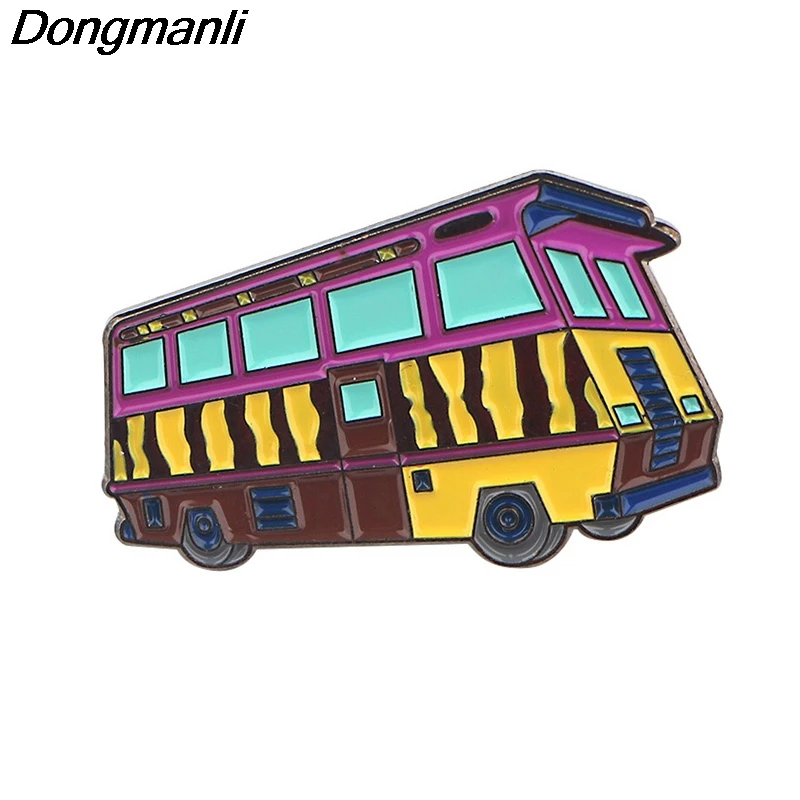 

DZ235 Bus Hard Enamel Pins Badge Backpack Collar Lapel Women Men Fashion Jewelry