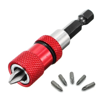 

Red Adjustable Screw Depth Magnetic Screwdriver Bit Holder with 5pcs PH2 Scewdriver Bits