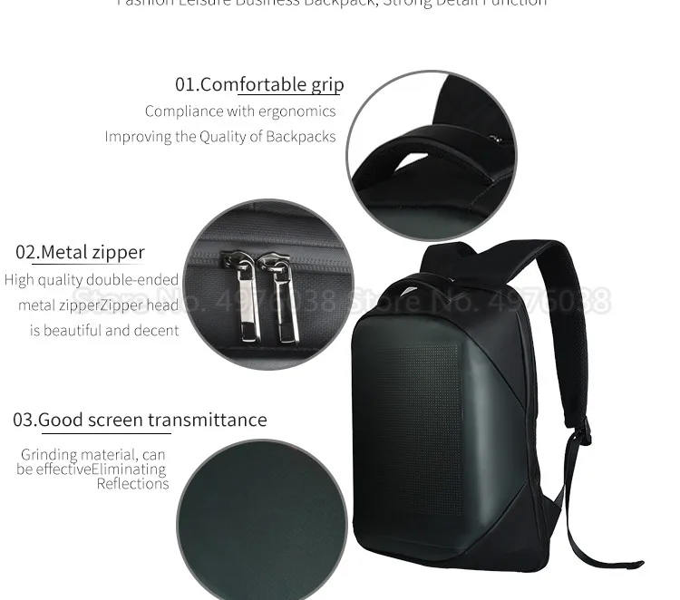 Сетчатый wifi пиксельный рюкзак со светодиодным рюкзаком с экраном, умный рюкзак со светодиодной подсветкой mochila con led 15,6 дюймов, женский рюкзак для ноутбука