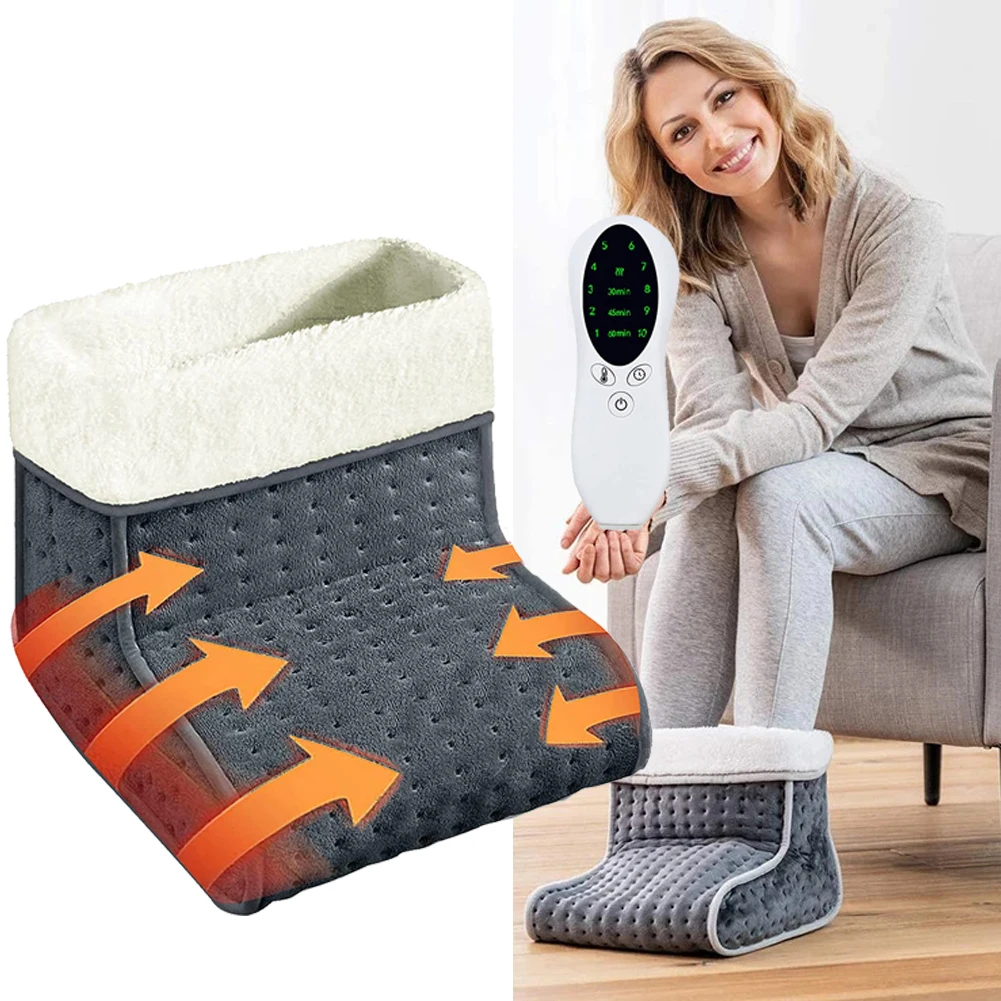 Electric Warm Heated Foot Heating Pad Warmer Washable Heat 6 Modes Heat Settings foot care