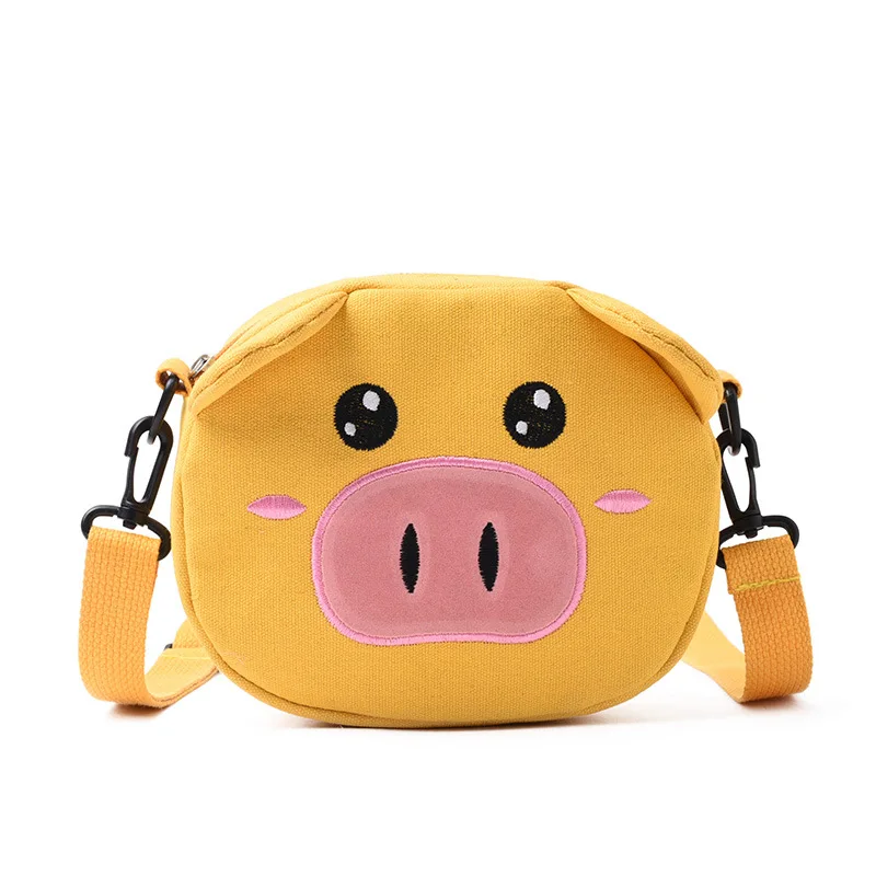 

Special Baby Backpack Canvas Funny Small Shoulder Bag Baby Diagonal Bag Tide Autumn And Winter Cute Net Red Pig Backpack